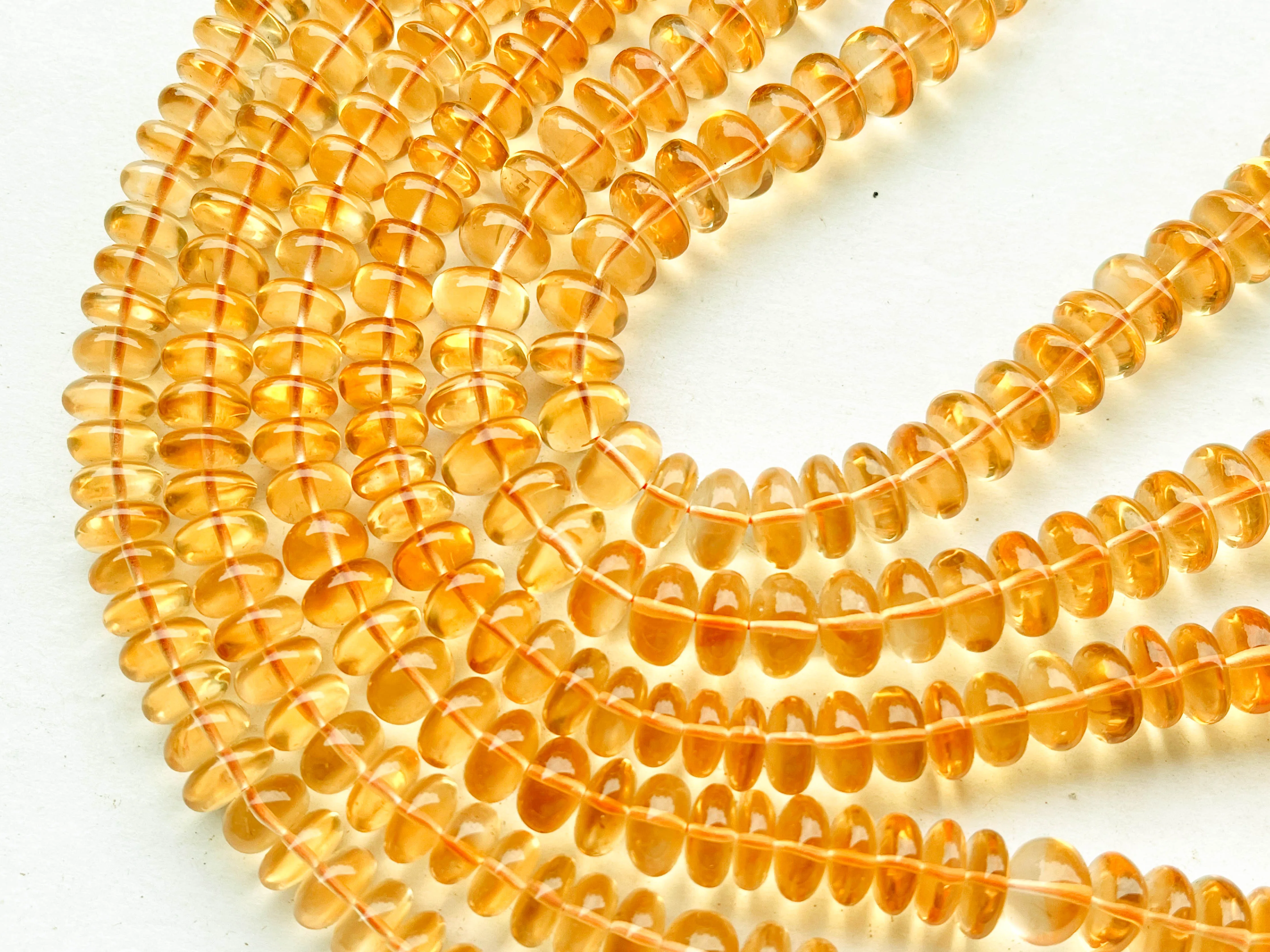 Citrine Smooth Rondelle Beads