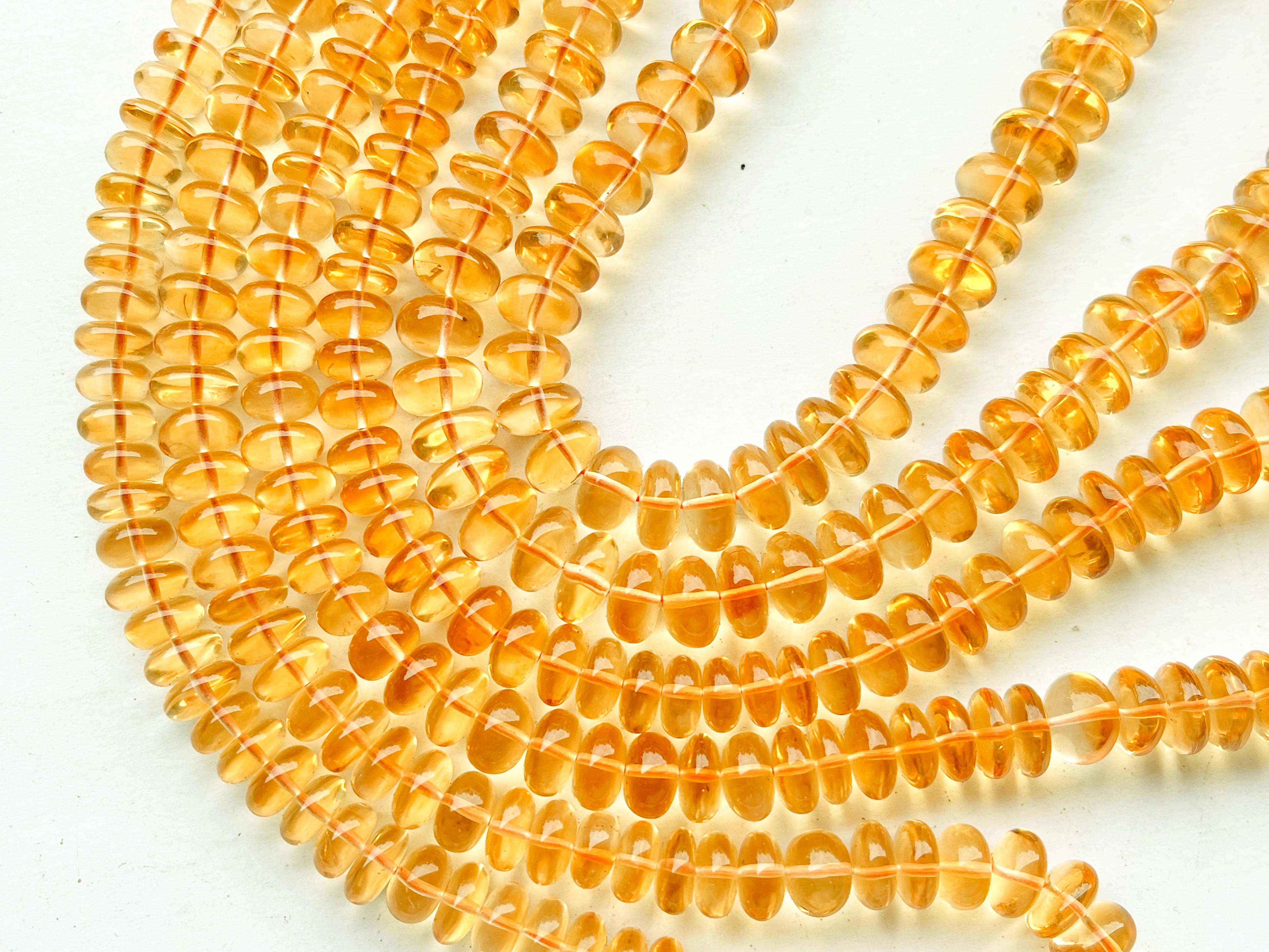 Citrine Smooth Rondelle Beads