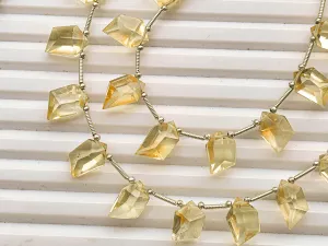 Citrine Spindle Cut Stone beads | 12x7x6mm