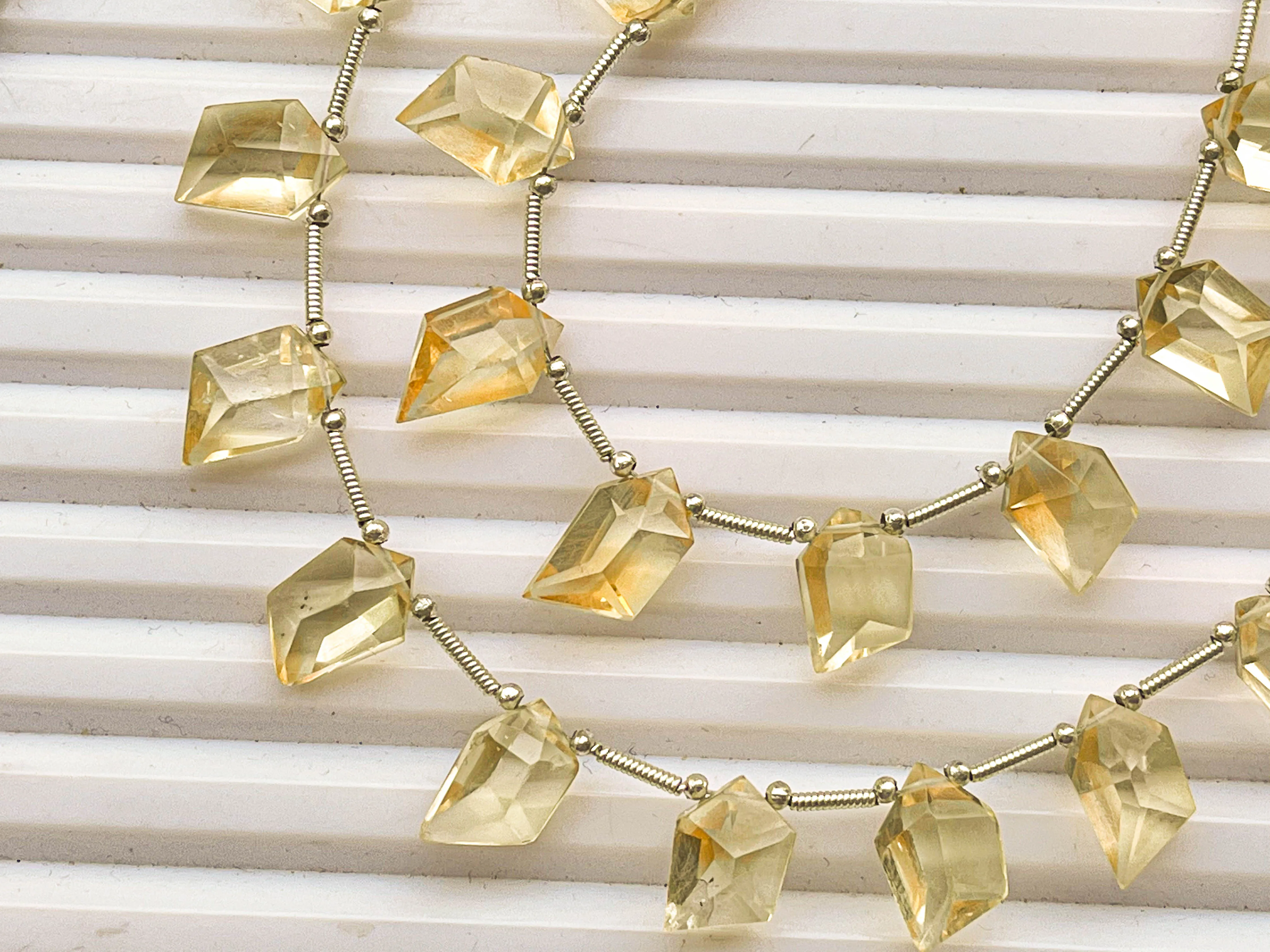 Citrine Spindle Cut Stone beads | 12x7x6mm