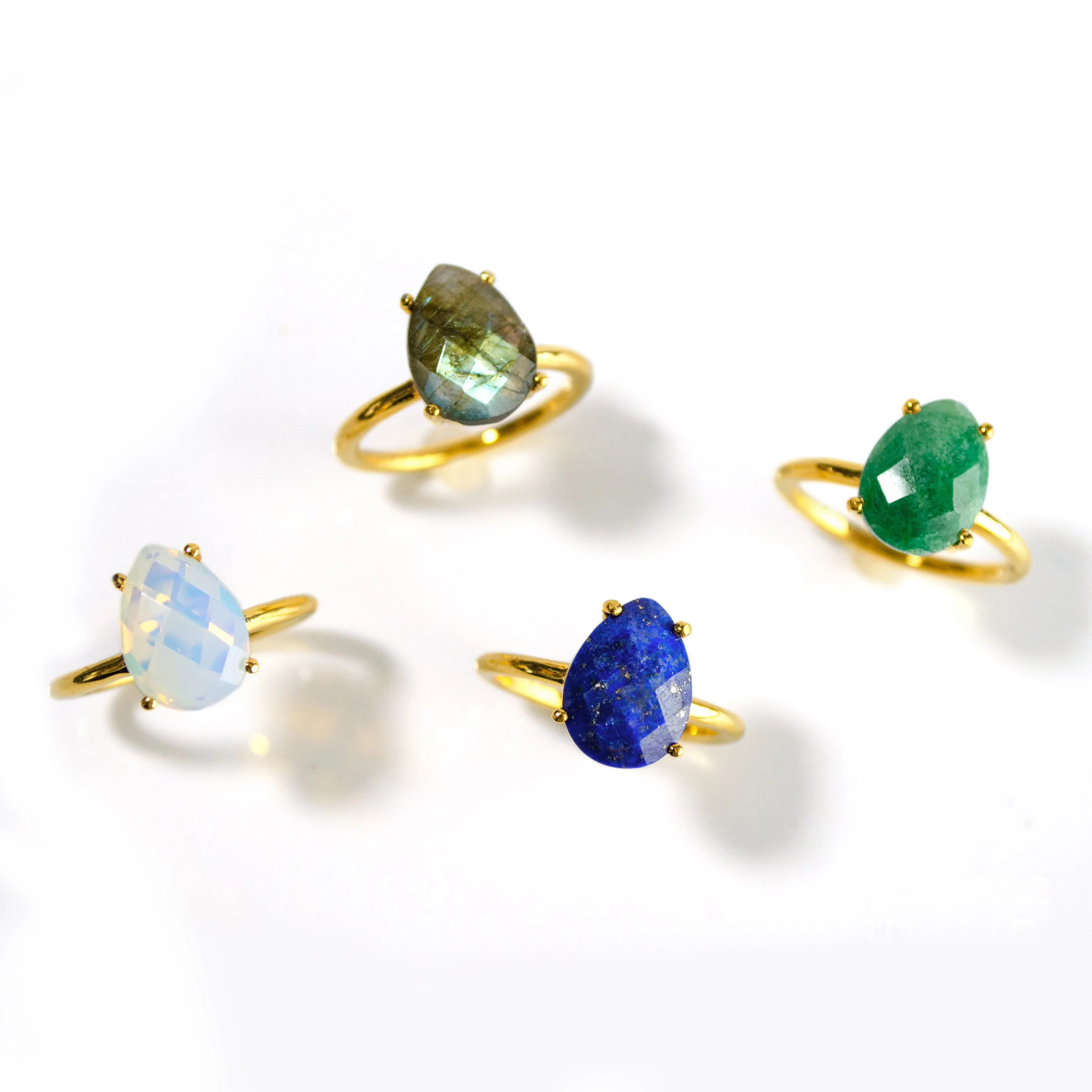 Citrine Teardrop Prong Set Ring • November Birthstone