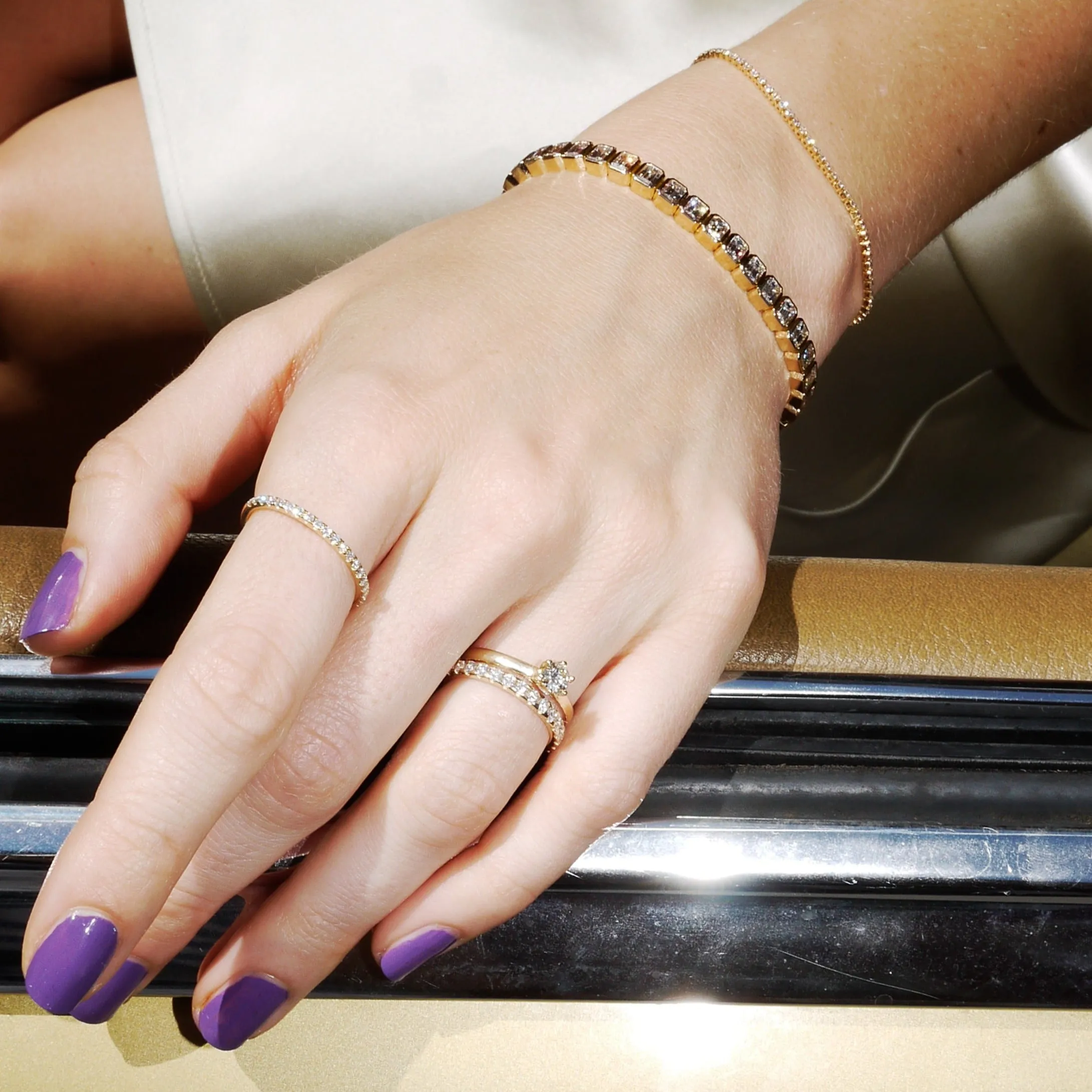 Cleo Emeraldcut Diamond Bracelet - Gelbgold