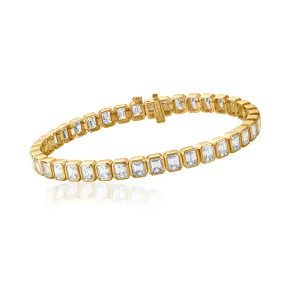 Cleo Emeraldcut Diamond Bracelet - Gelbgold