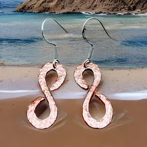 Copper &  925 Sterling Silver, 1.4" Earrings- Raven Stone