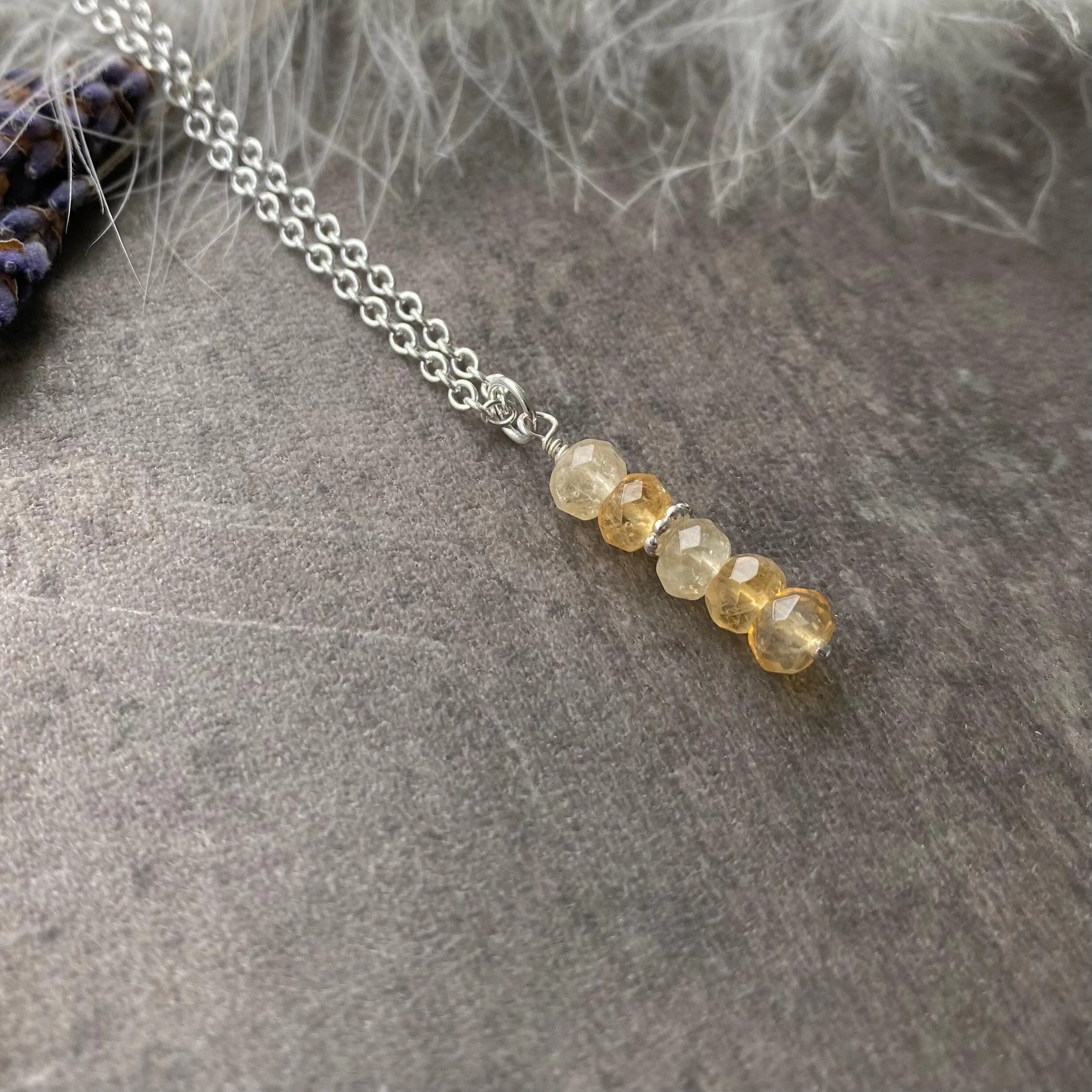 Dainty Citrine necklace, November birthstone