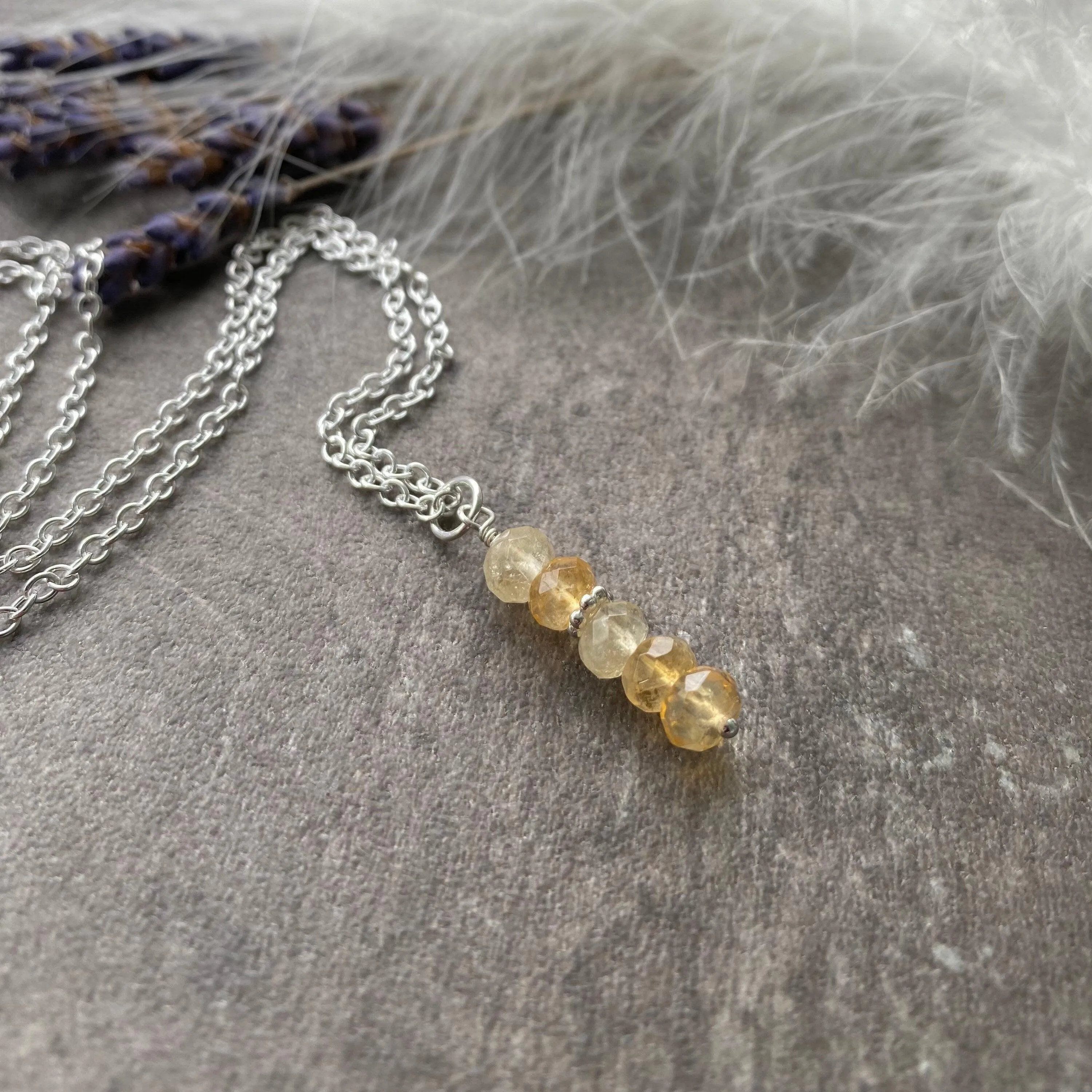 Dainty Citrine necklace, November birthstone