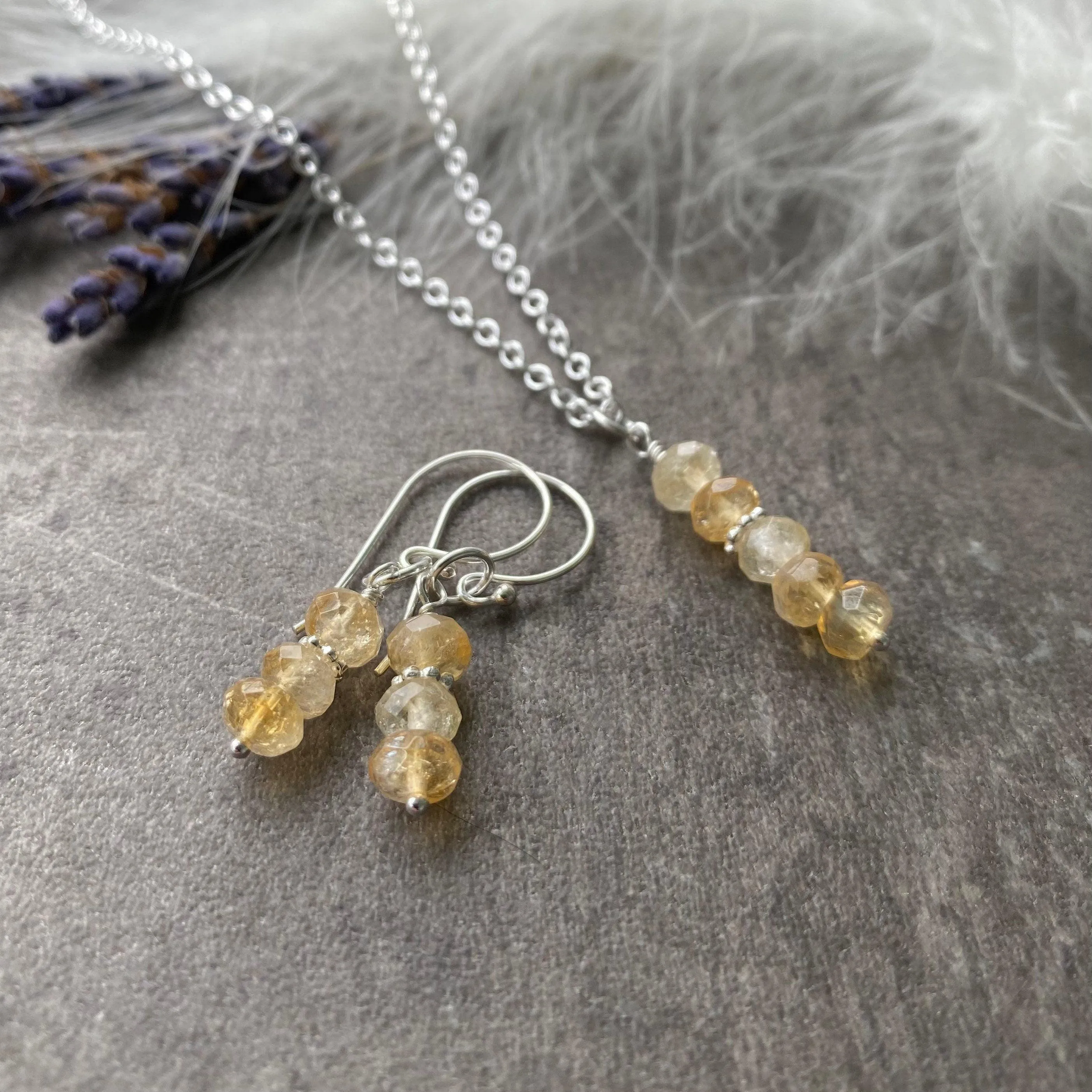 Dainty Citrine necklace, November birthstone
