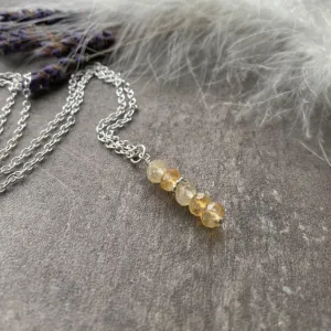 Dainty Citrine necklace, November birthstone