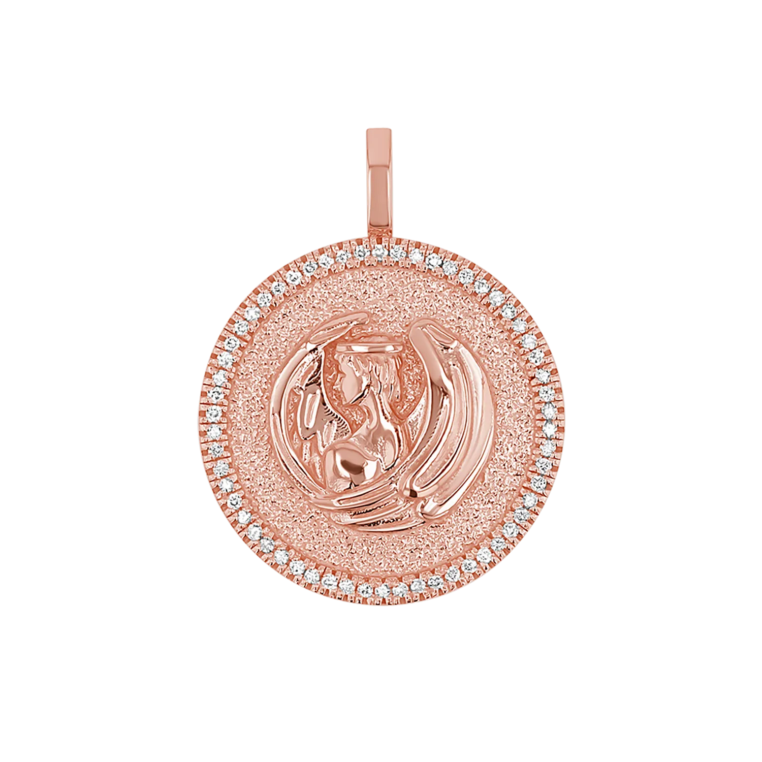Diamond Zodiac Coin Medallion Charm