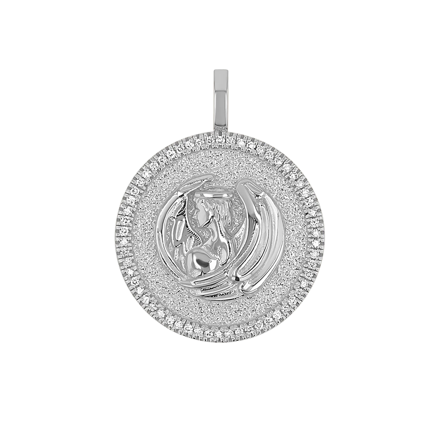 Diamond Zodiac Coin Medallion Charm