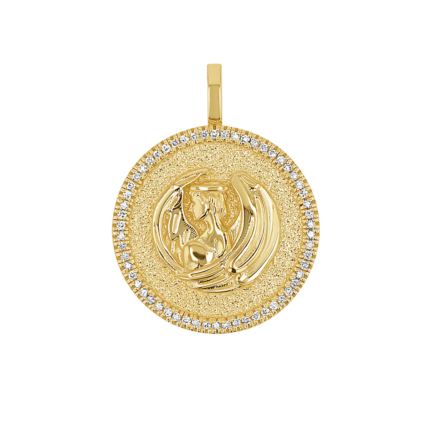 Diamond Zodiac Coin Medallion Charm