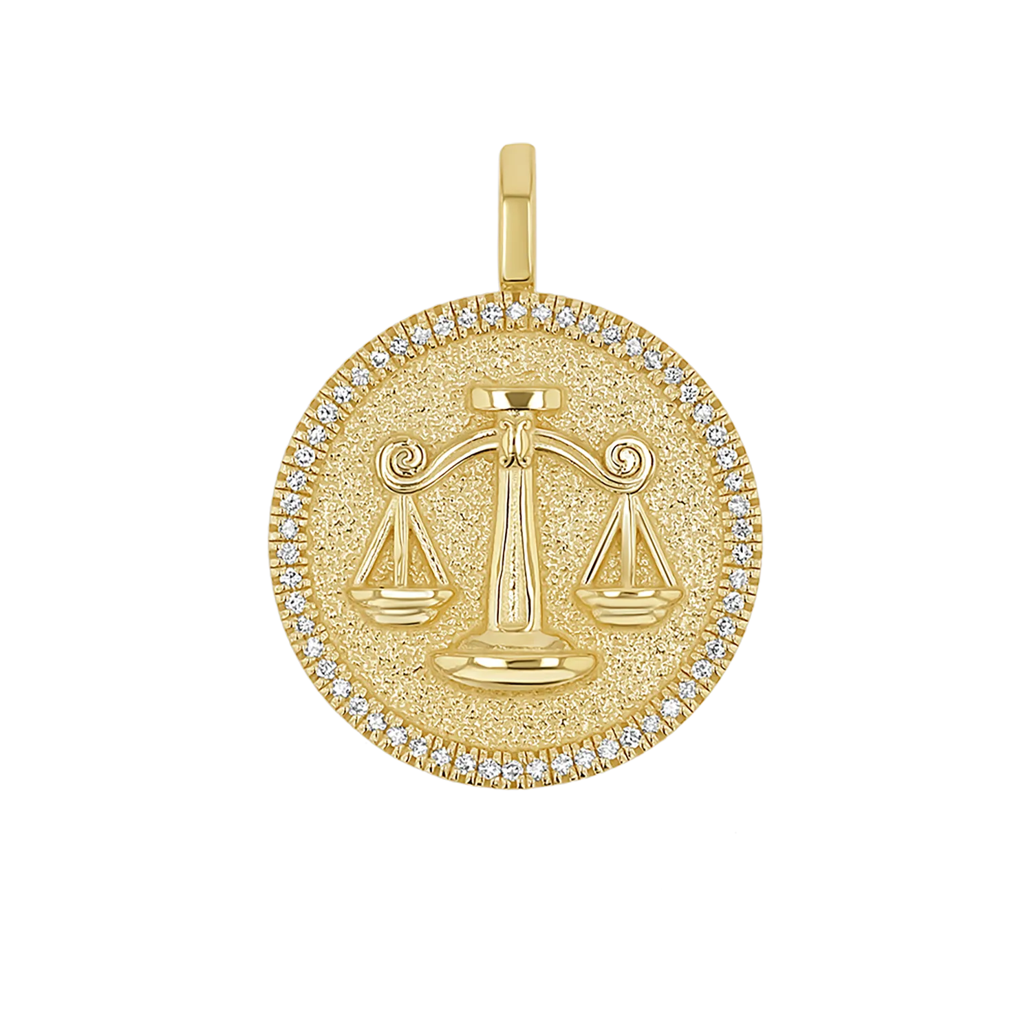 Diamond Zodiac Coin Medallion Charm