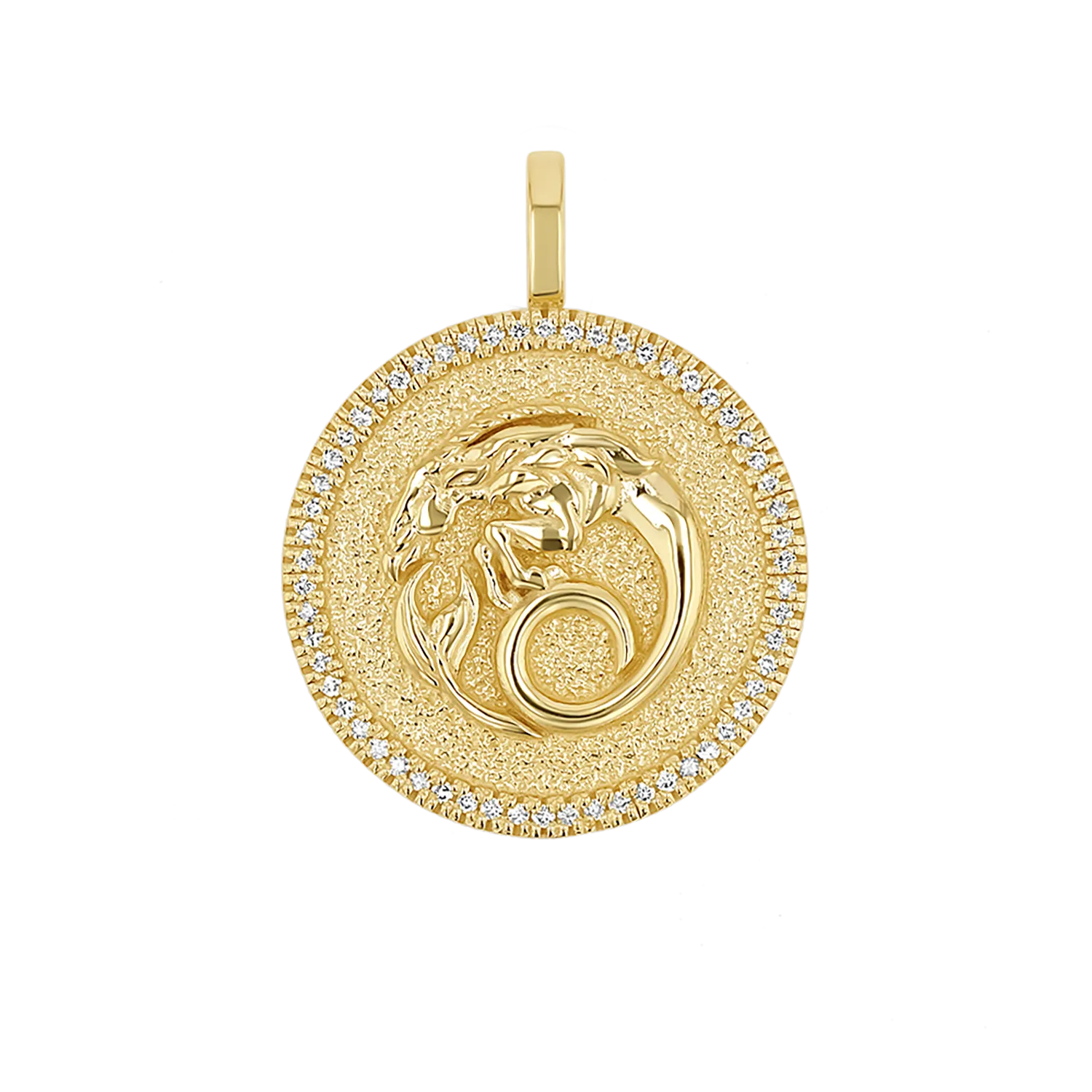 Diamond Zodiac Coin Medallion Charm