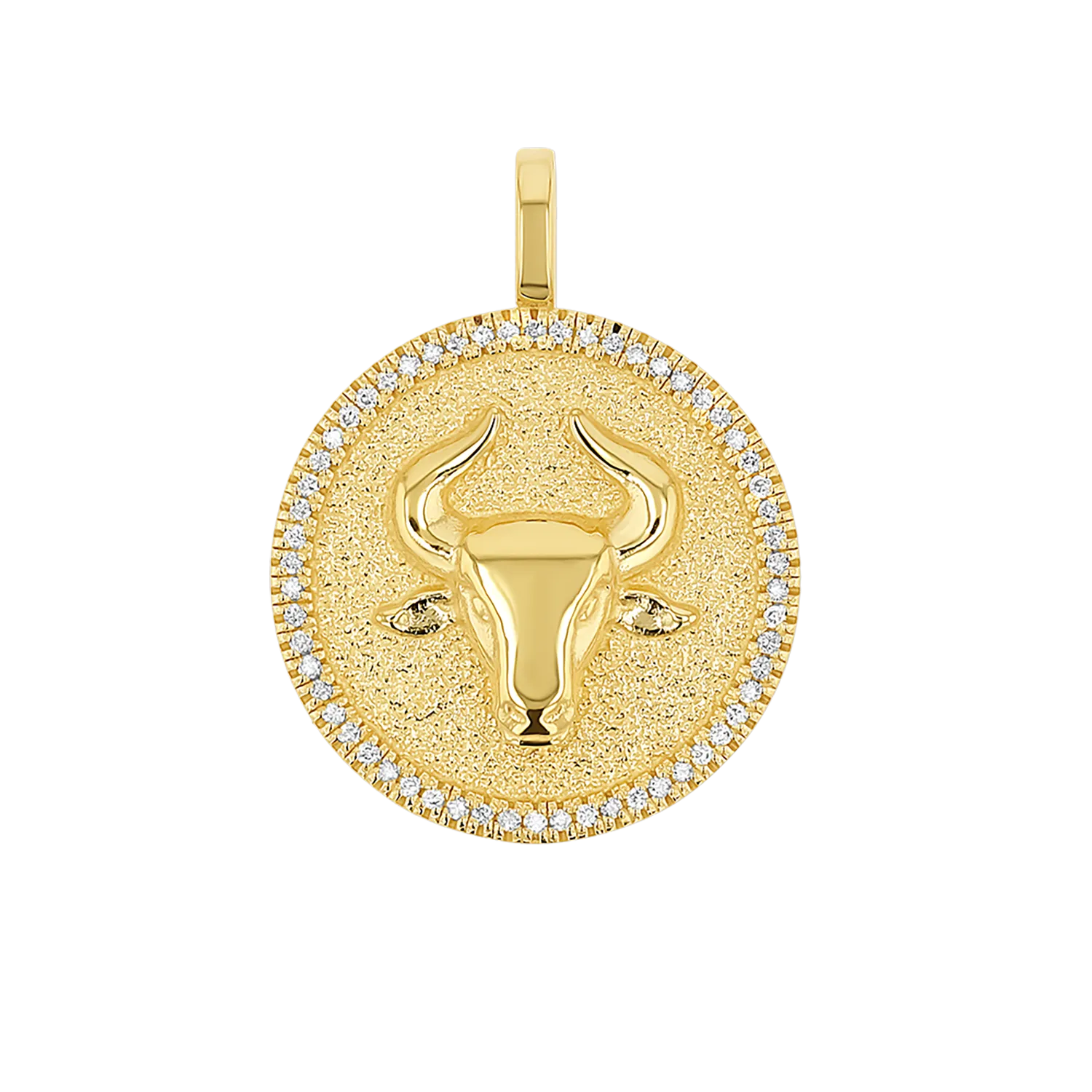 Diamond Zodiac Coin Medallion Charm