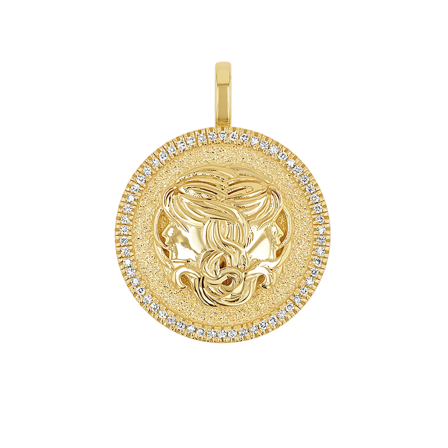 Diamond Zodiac Coin Medallion Charm
