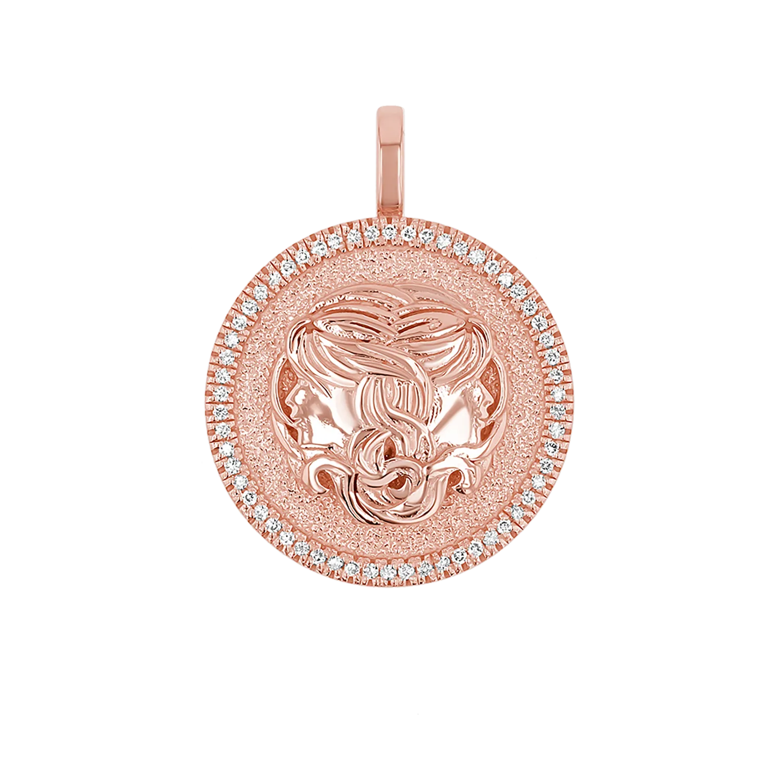 Diamond Zodiac Coin Medallion Charm