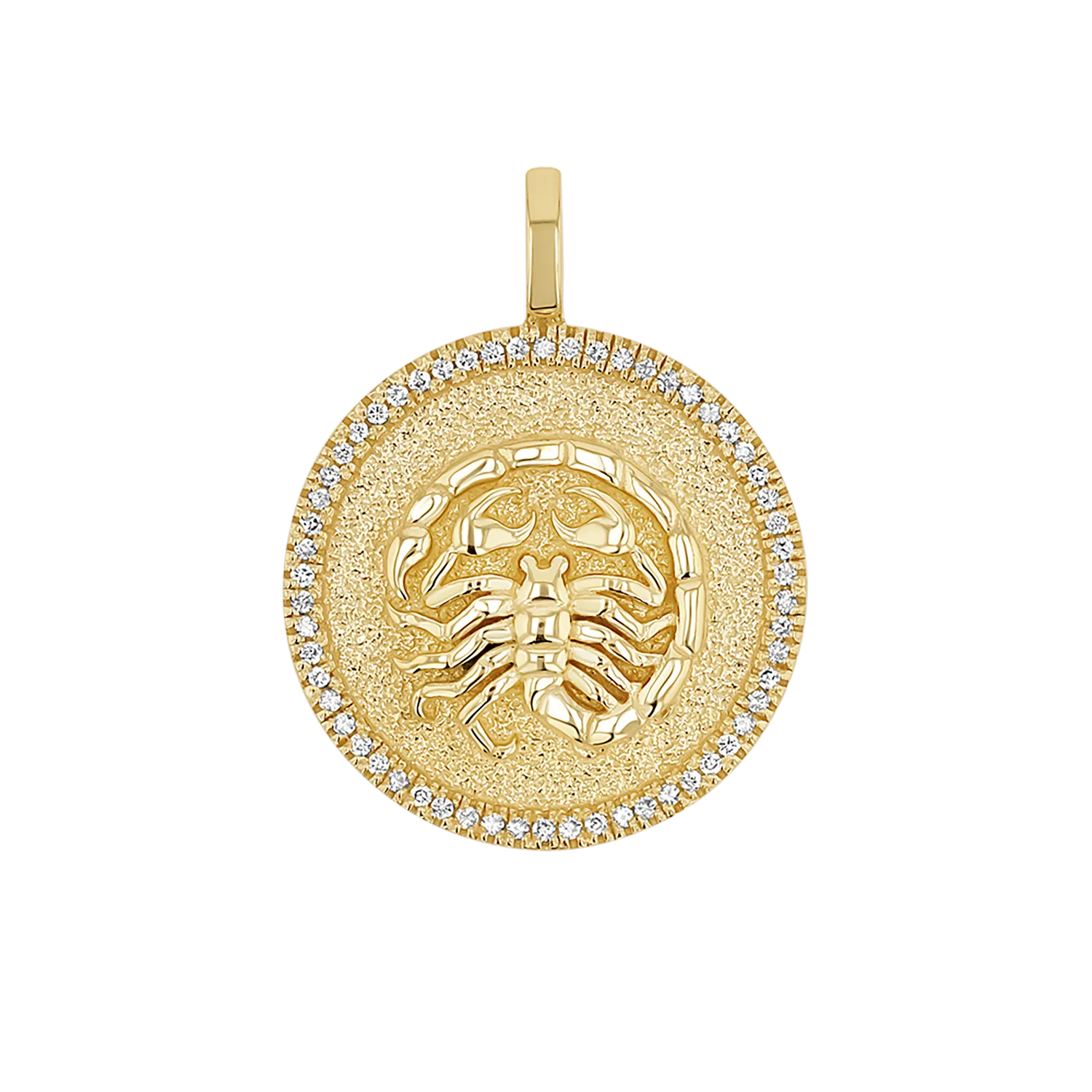 Diamond Zodiac Coin Medallion Charm