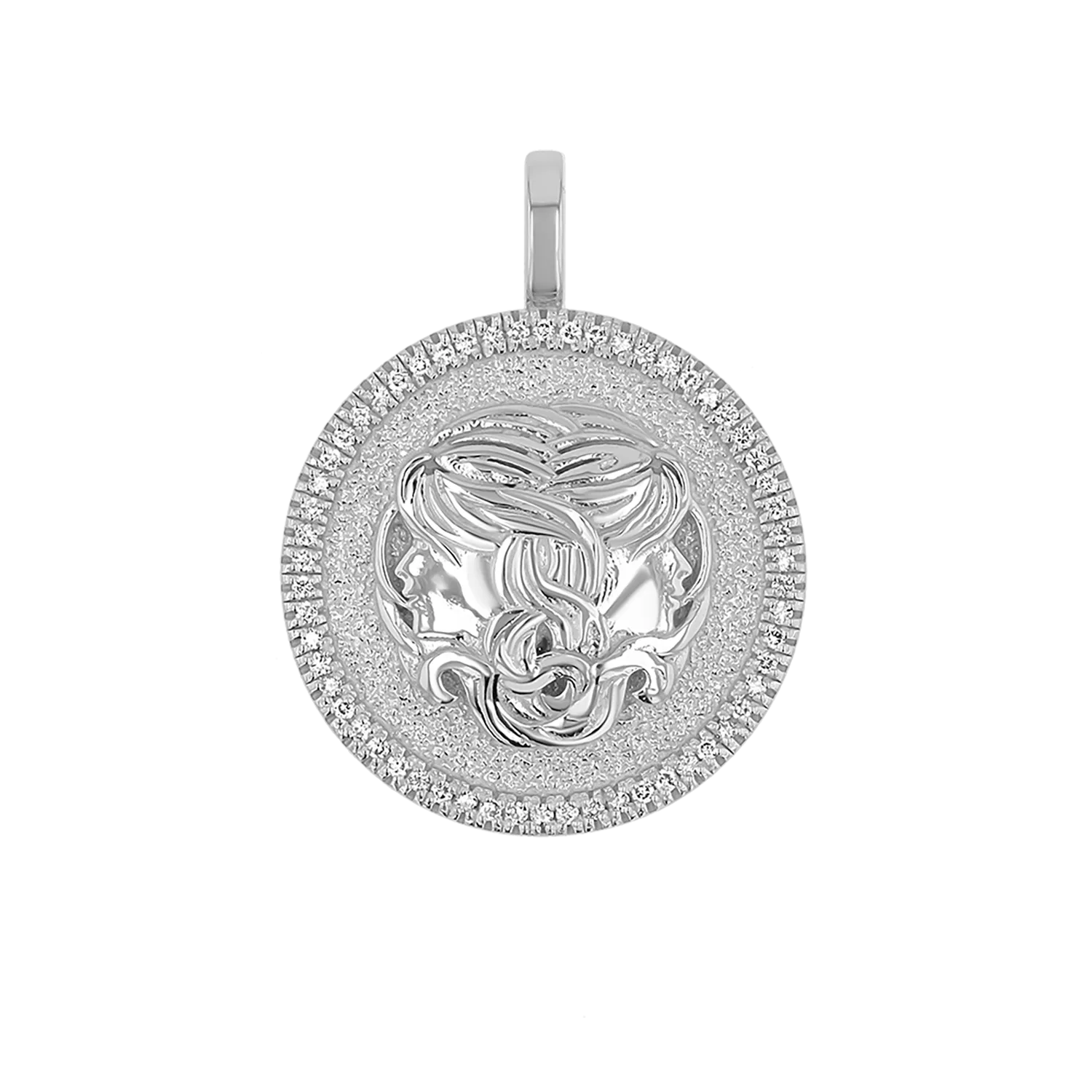 Diamond Zodiac Coin Medallion Charm