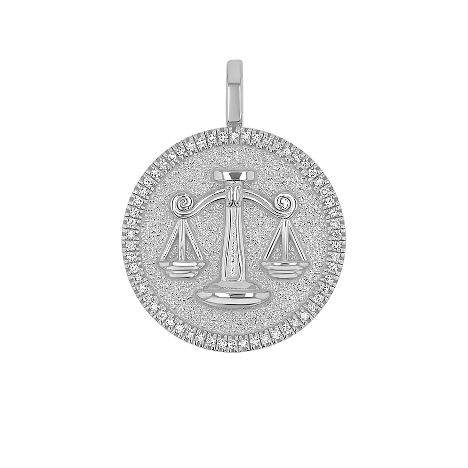 Diamond Zodiac Coin Medallion Charm