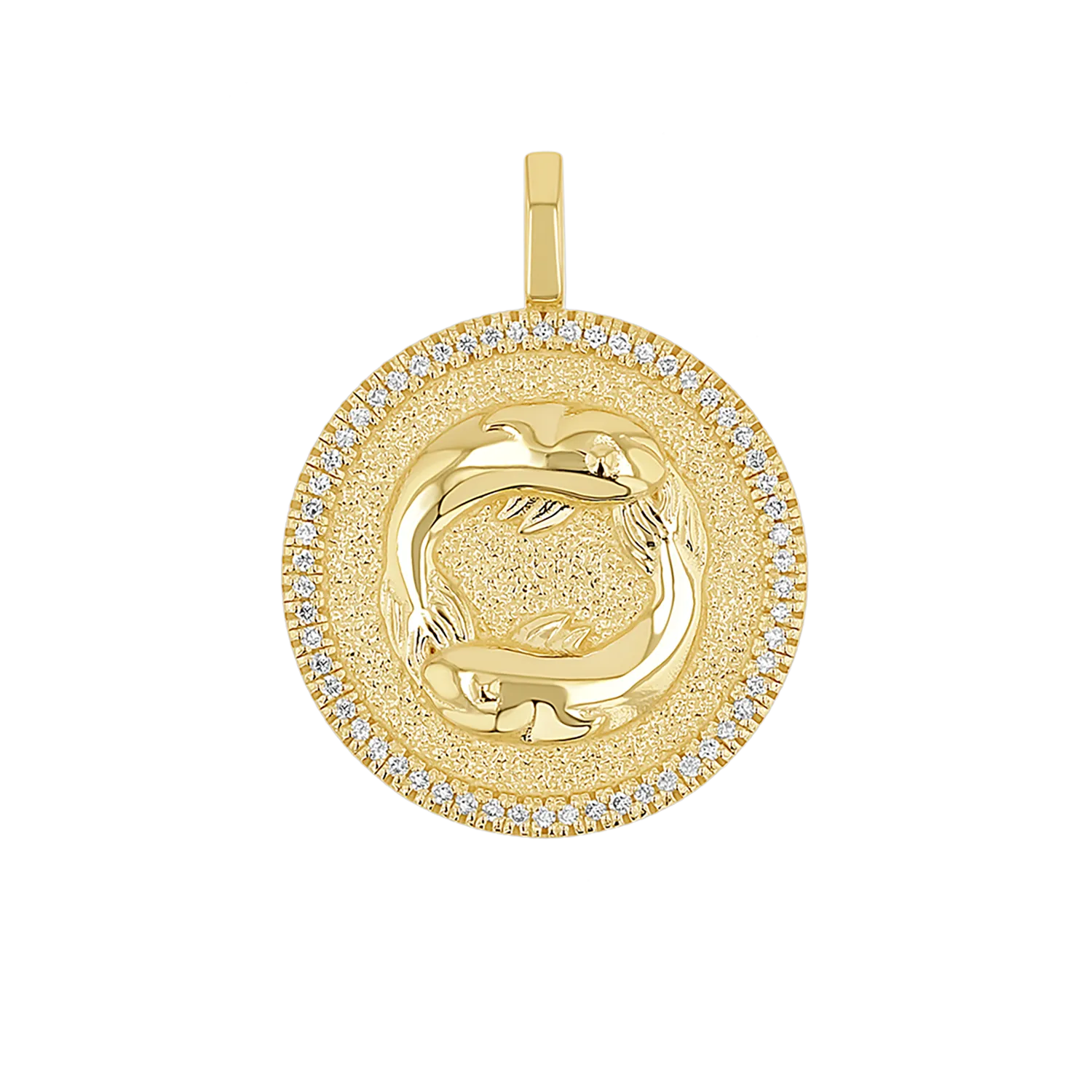Diamond Zodiac Coin Medallion Charm