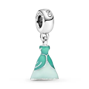 Disney Ariel dress silver dangle with green enamel