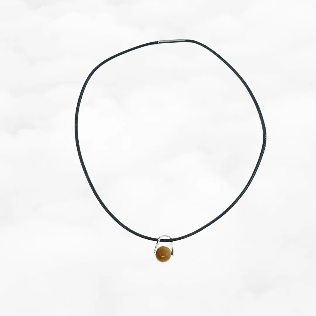 Earth Element Tiger Eye Leather Necklace