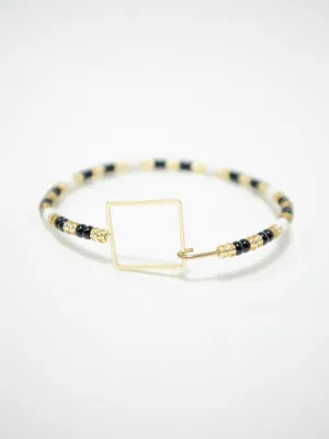 Foursided Beaded Bracelet - Gold