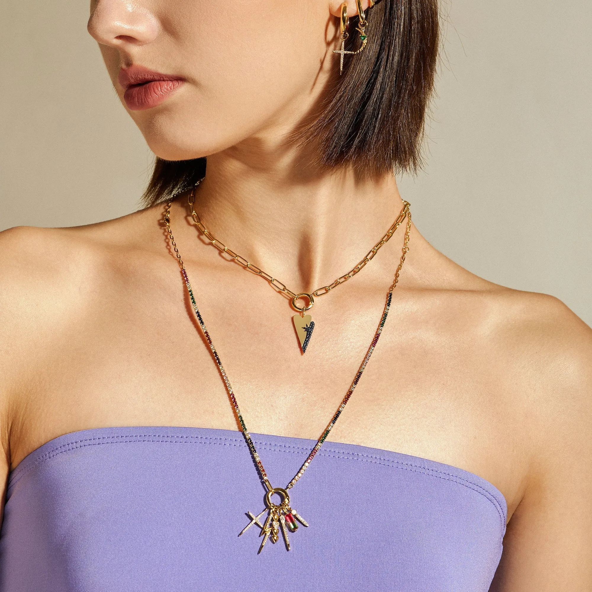 Gold Faceted Red Charm