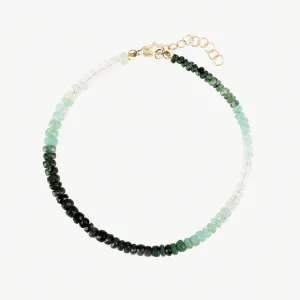 Graduated Emerald Beaded Bracelet
