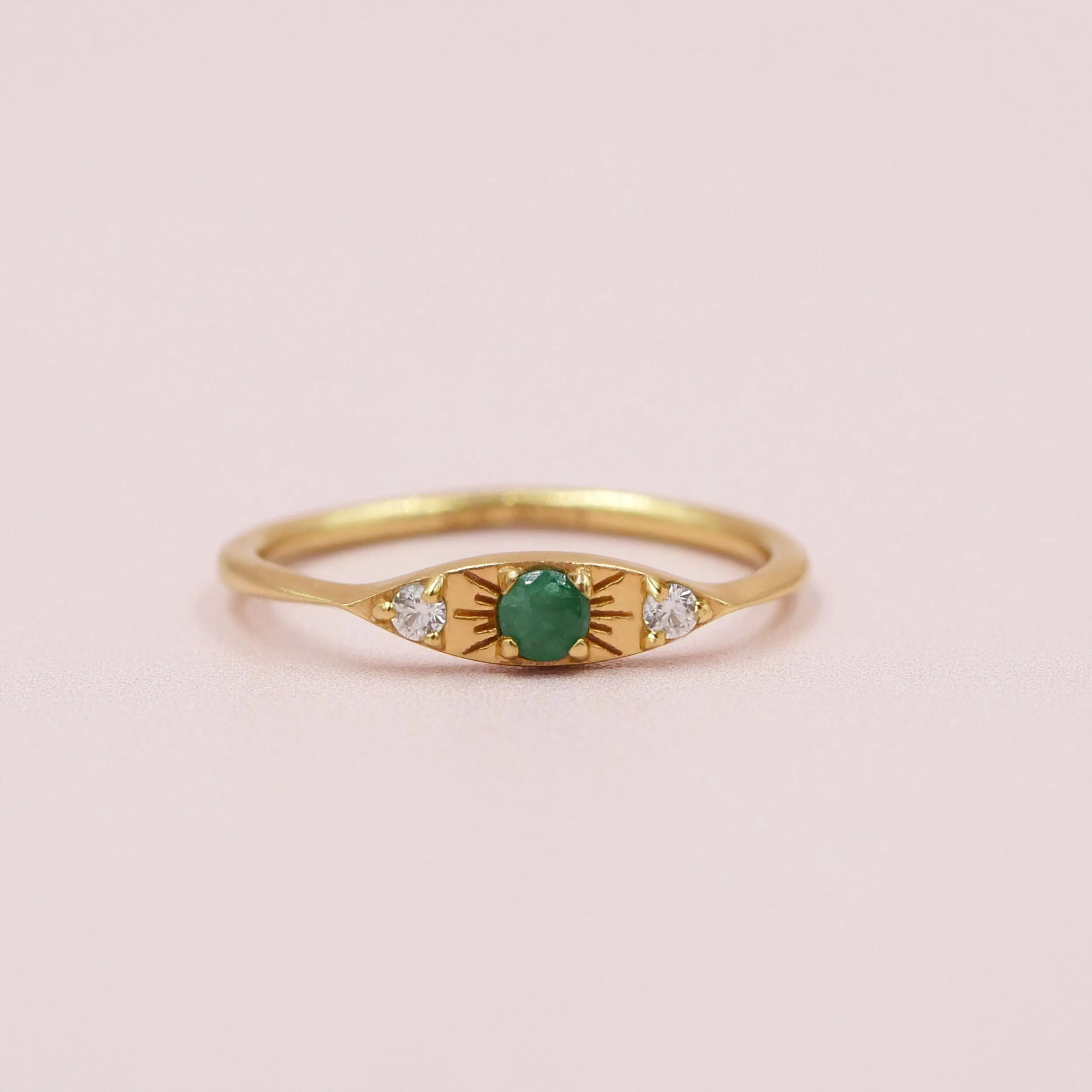 Green Onyx Evil Eye Ring