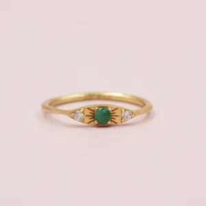 Green Onyx Evil Eye Ring