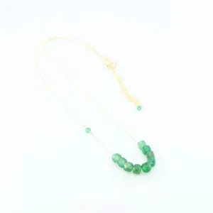 Green Onyx Faceted Cube Gemstone Necklace