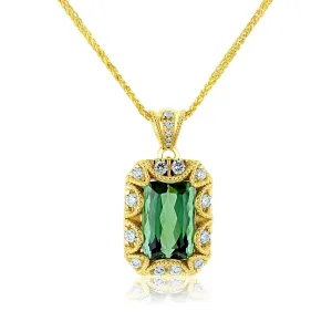 Green Tourmaline Royal Scallop Pendant