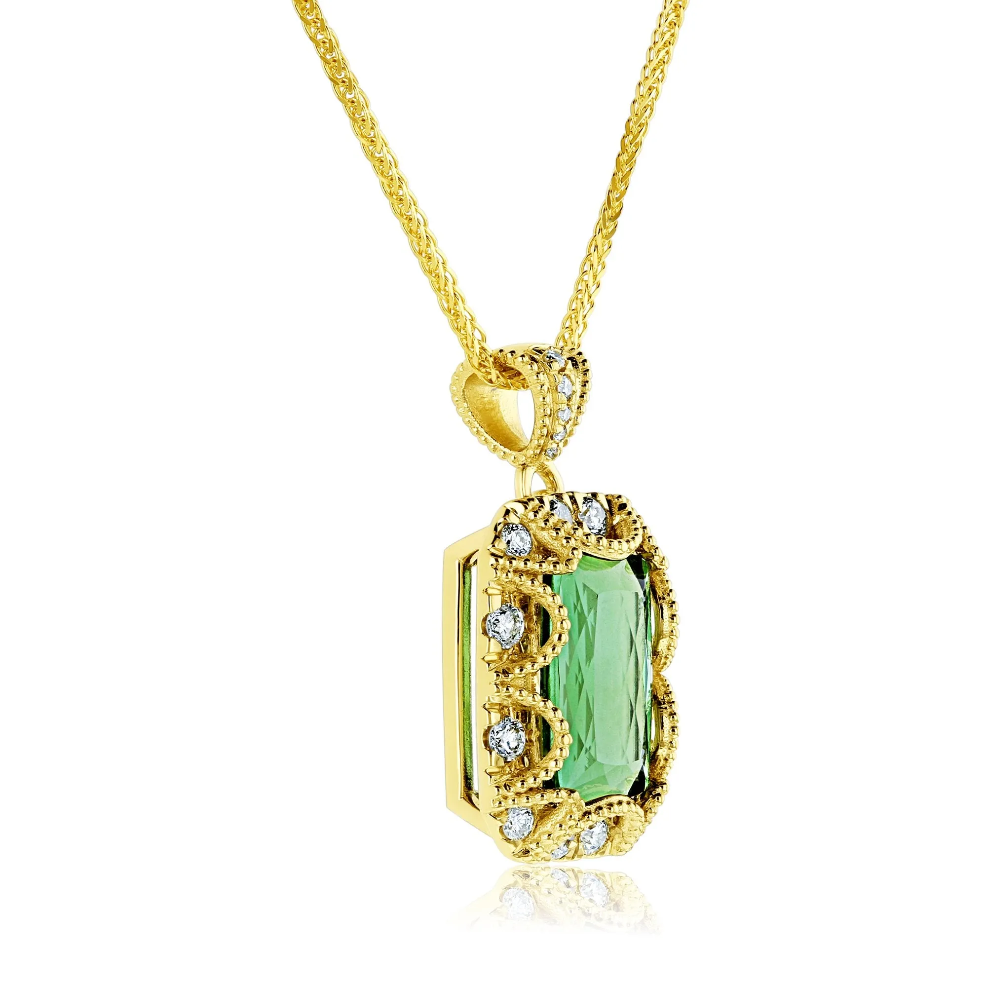 Green Tourmaline Royal Scallop Pendant