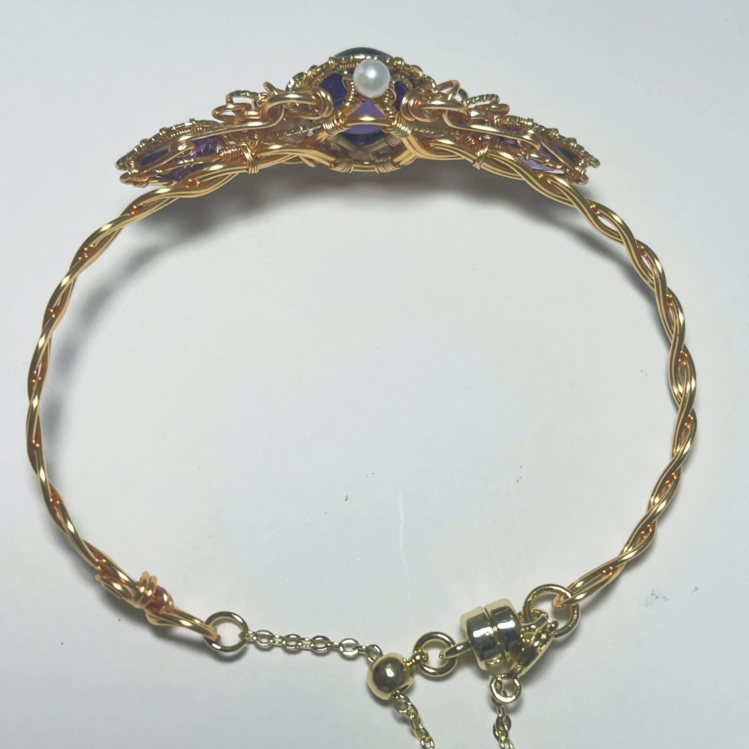 Handmade Amethyst Bracelet - Wire Wrapped Jewelry