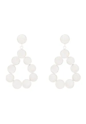 Hatun Gemstone Statement Earrings Silver Moonstone