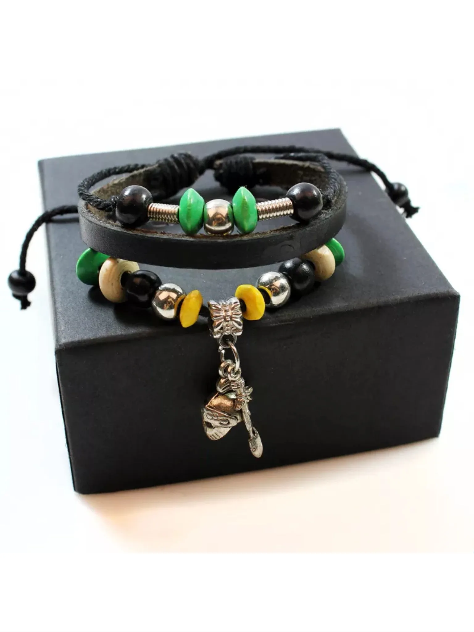 Helmet and sword leather bracelet