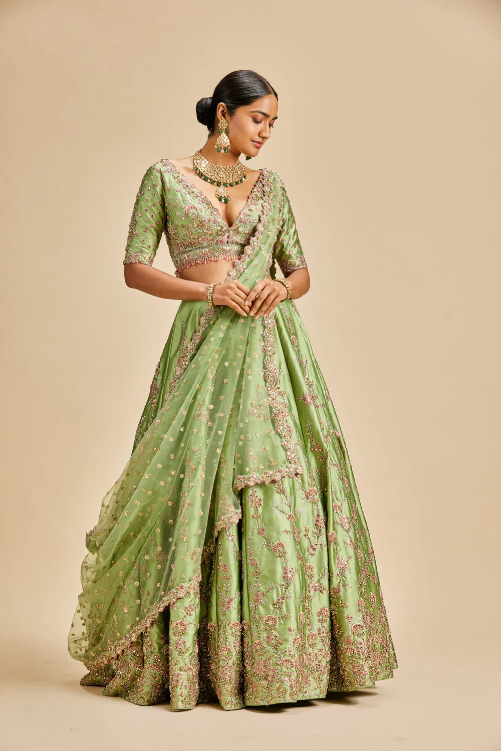 Jade Green Lehenga Choli Set