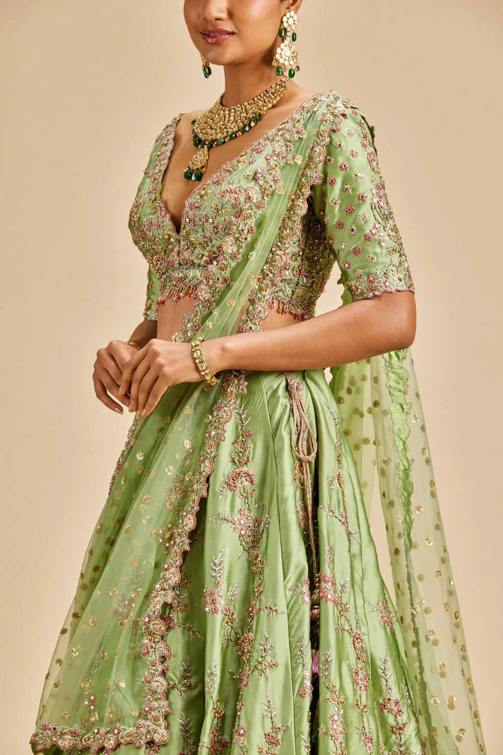 Jade Green Lehenga Choli Set