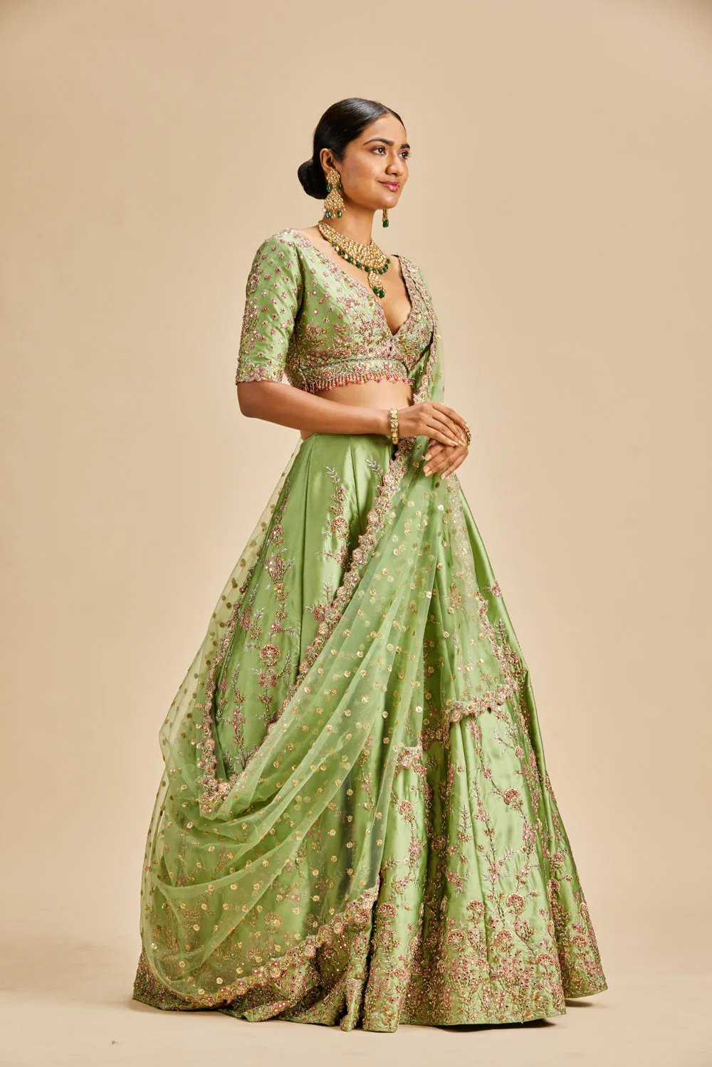 Jade Green Lehenga Choli Set