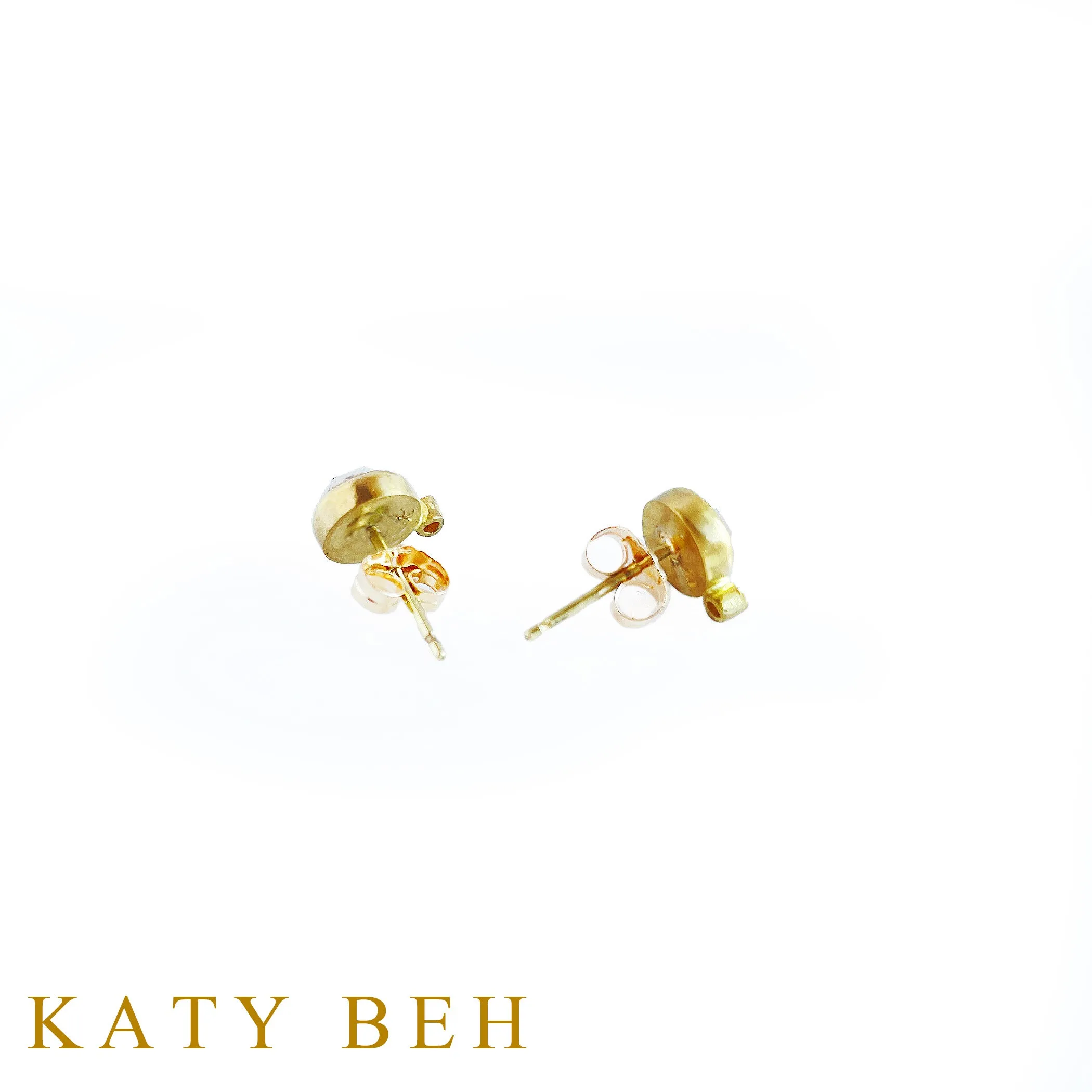 Janelle White Topaz and Diamond Stud Earrings