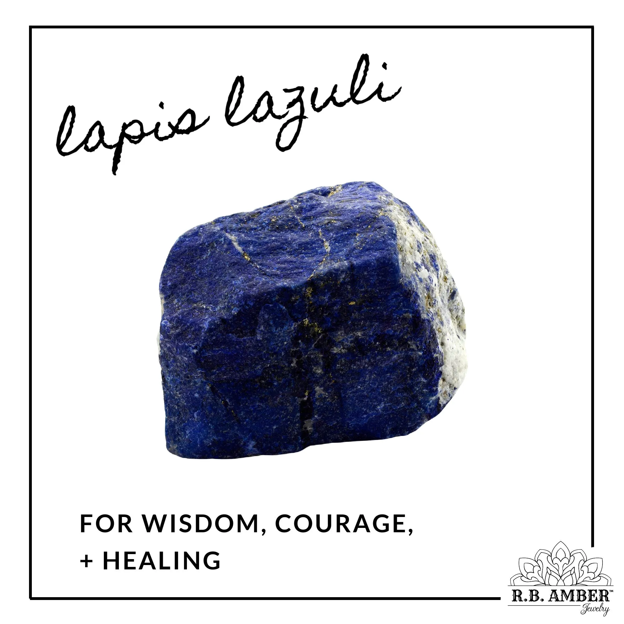 Kids | Lapis Lazuli   Raw Cognac Amber Bracelet