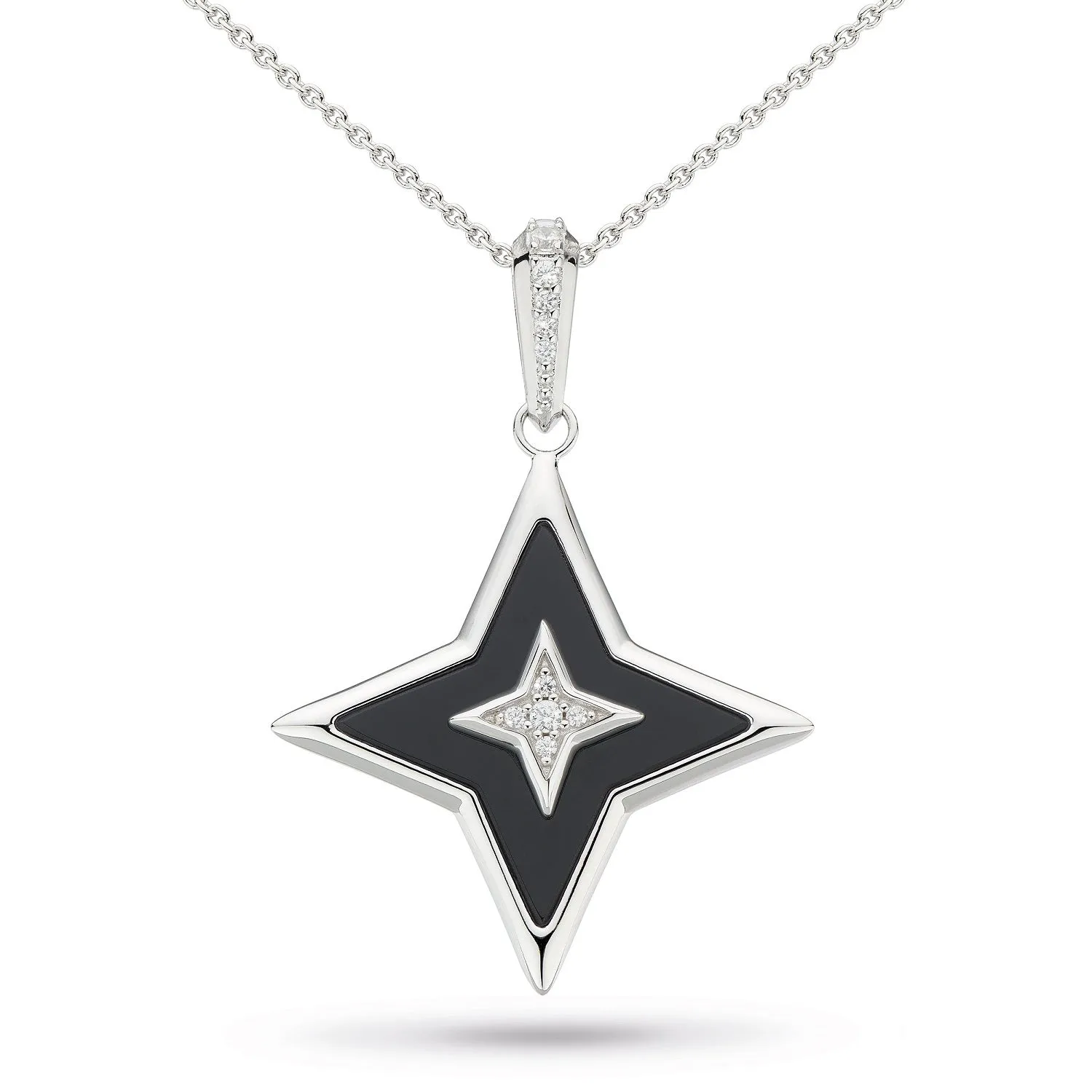 Kit Heath Empire Astoria Glitz Onyx & CZ Star Necklace