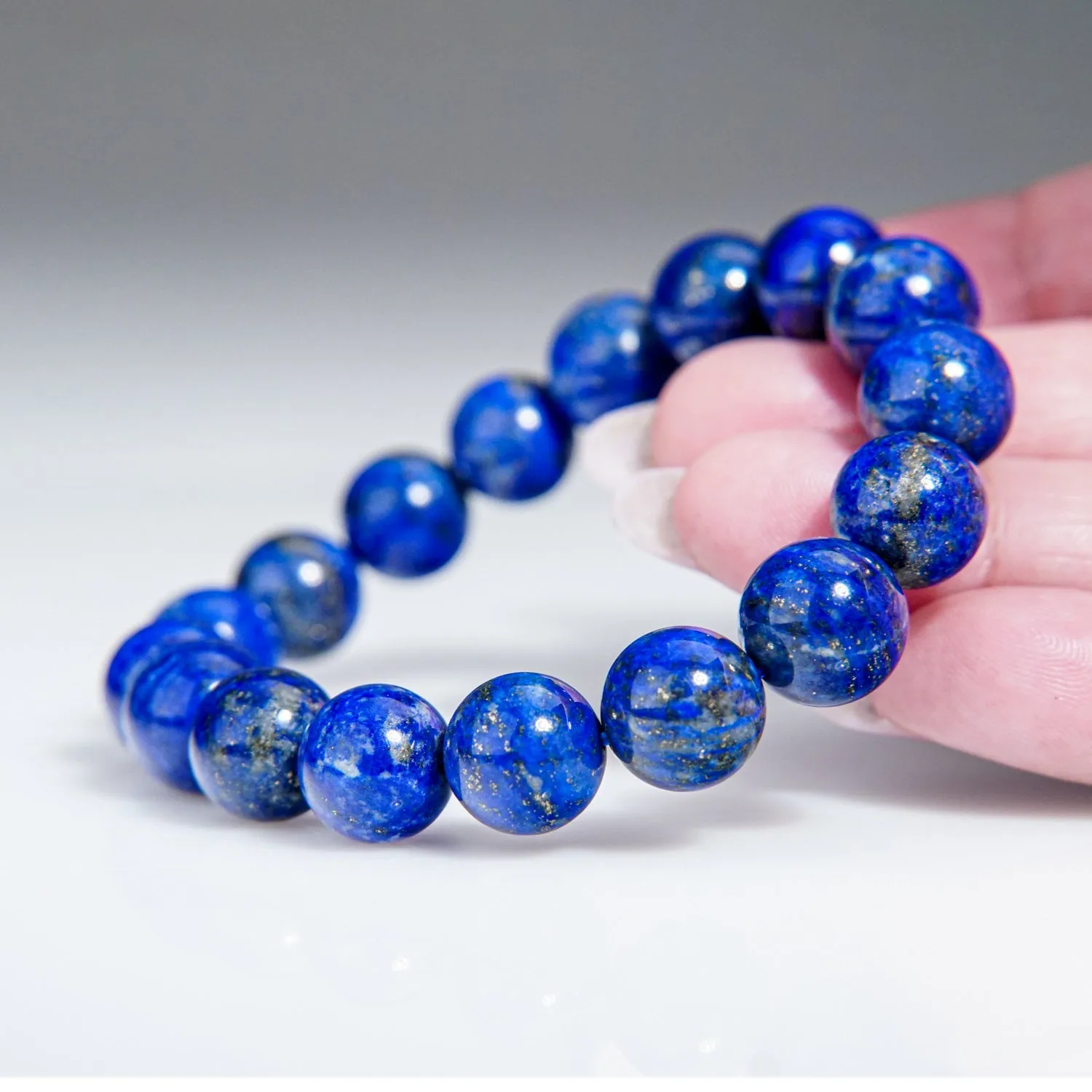 Lapis Lazuli 10mm Beaded Stretch 7 inch Bracelet
