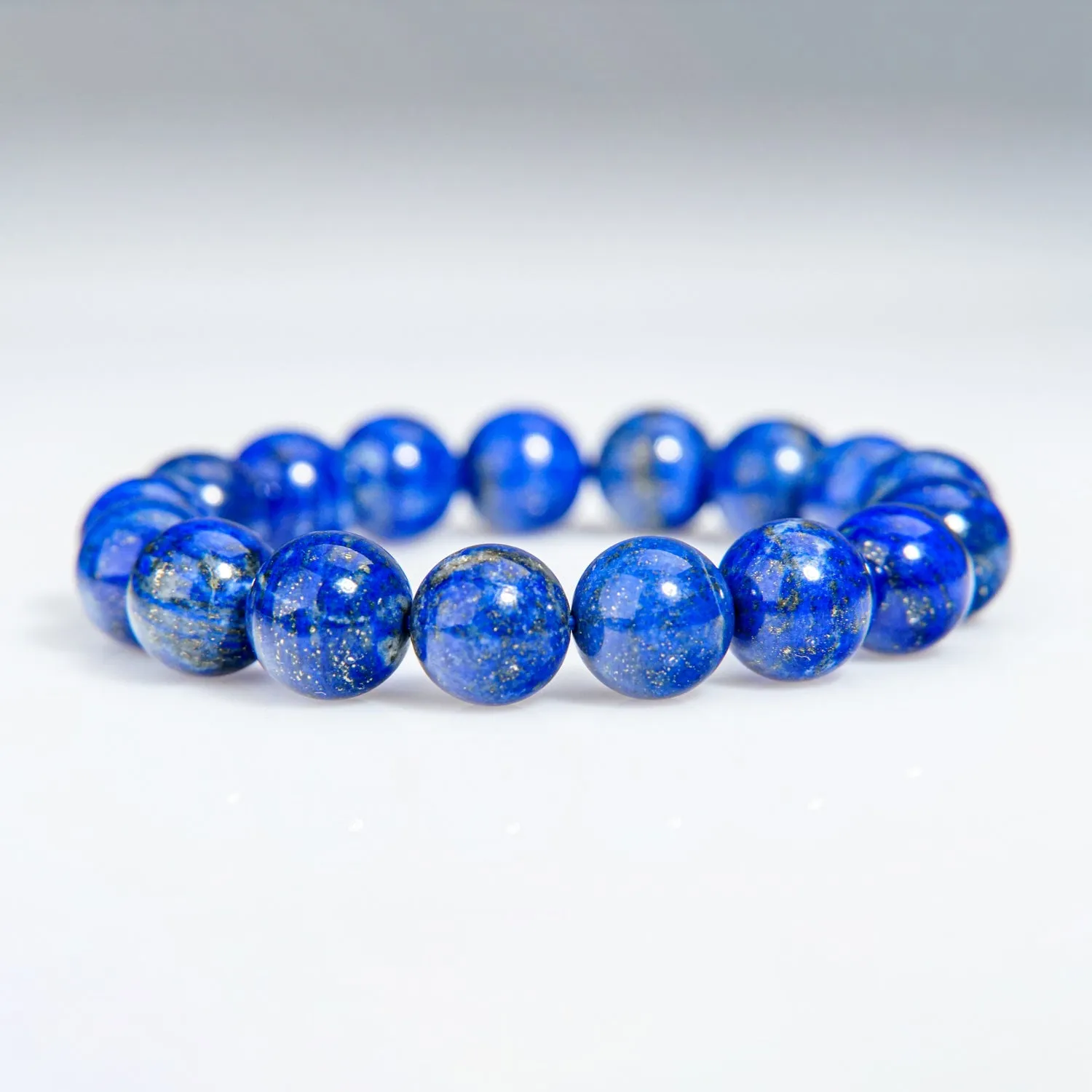 Lapis Lazuli 10mm Beaded Stretch 7 inch Bracelet