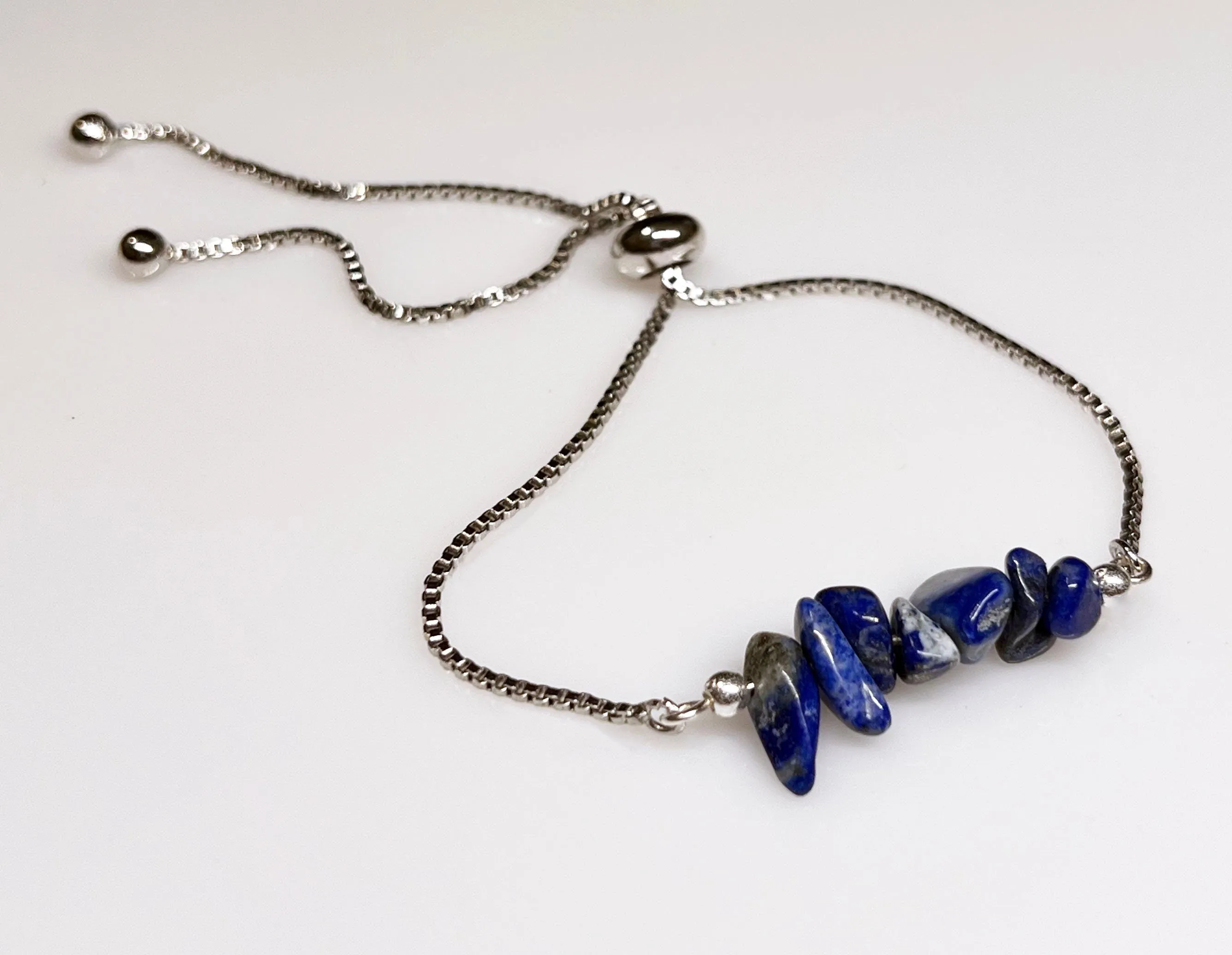 Lapis Lazuli Gemstone Bracelet - Lapis Lazuli  Gemstone Adjustable Bracelet