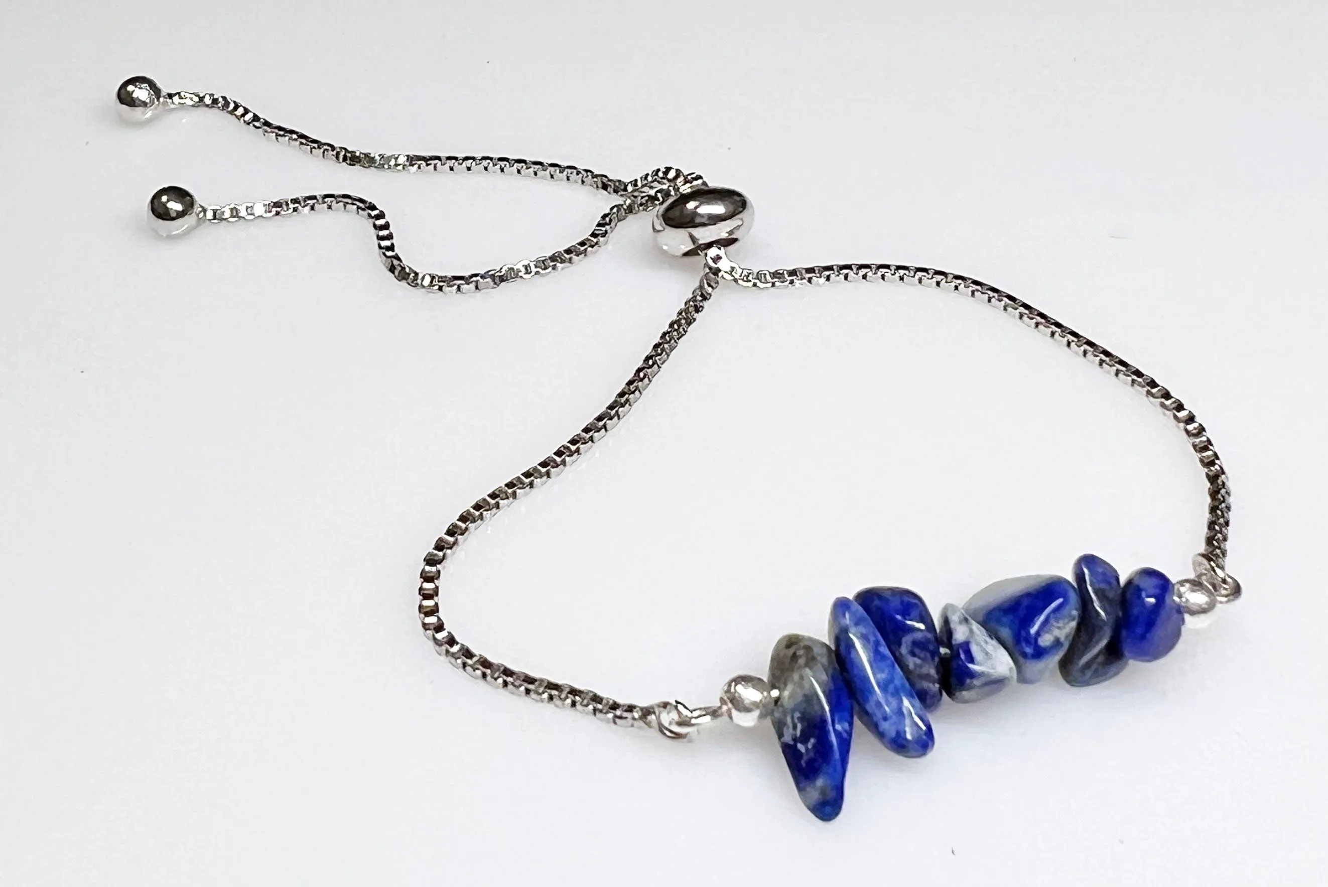 Lapis Lazuli Gemstone Bracelet - Lapis Lazuli  Gemstone Adjustable Bracelet
