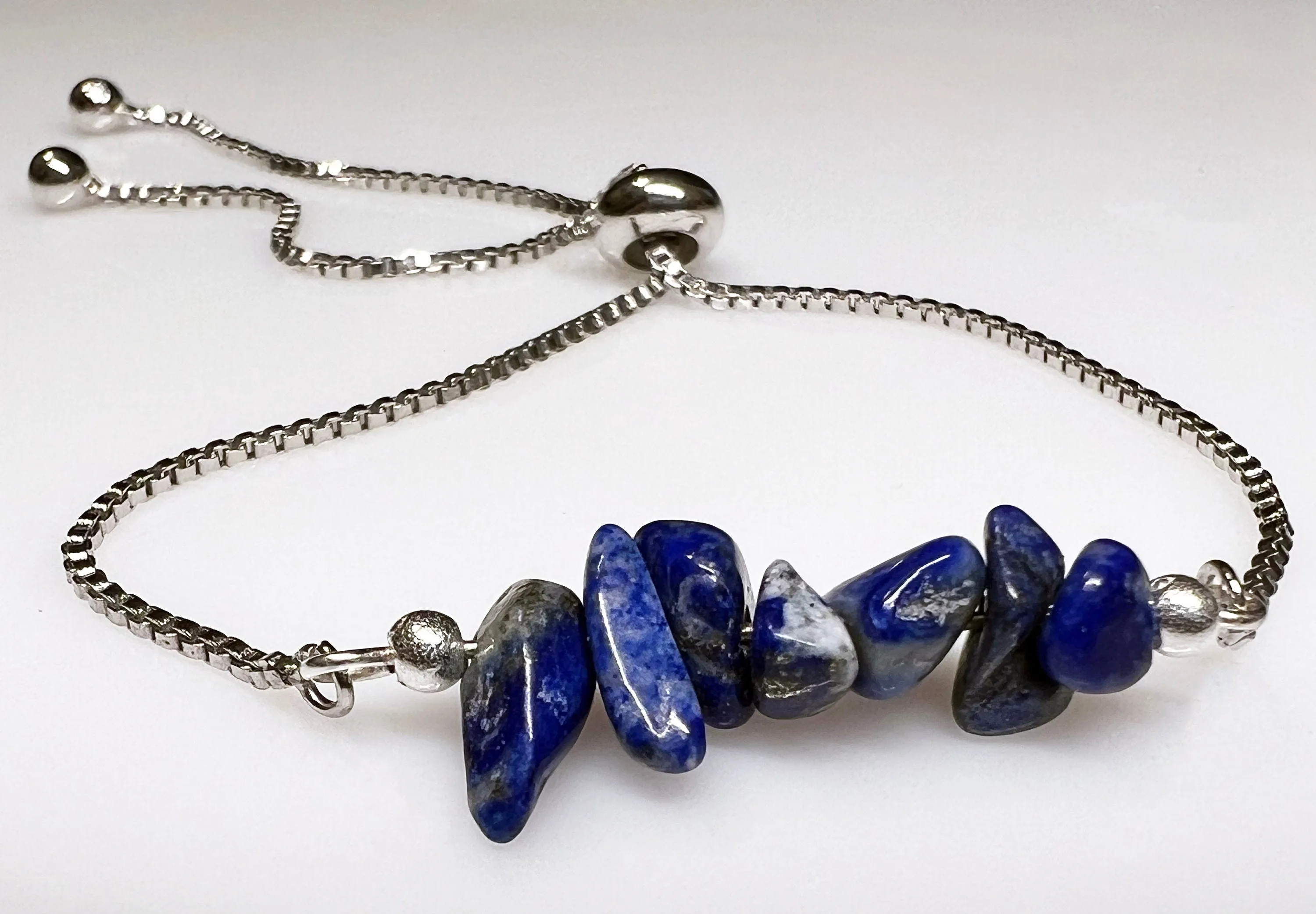 Lapis Lazuli Gemstone Bracelet - Lapis Lazuli  Gemstone Adjustable Bracelet