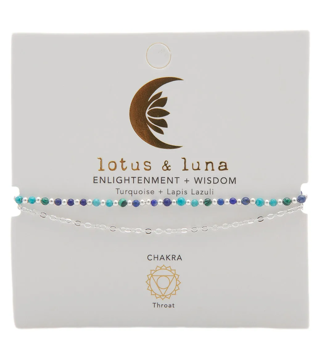 Lotus and Luna Enlightment   Wisdom Turquoise Lapis Lazuli Healing Bracelet