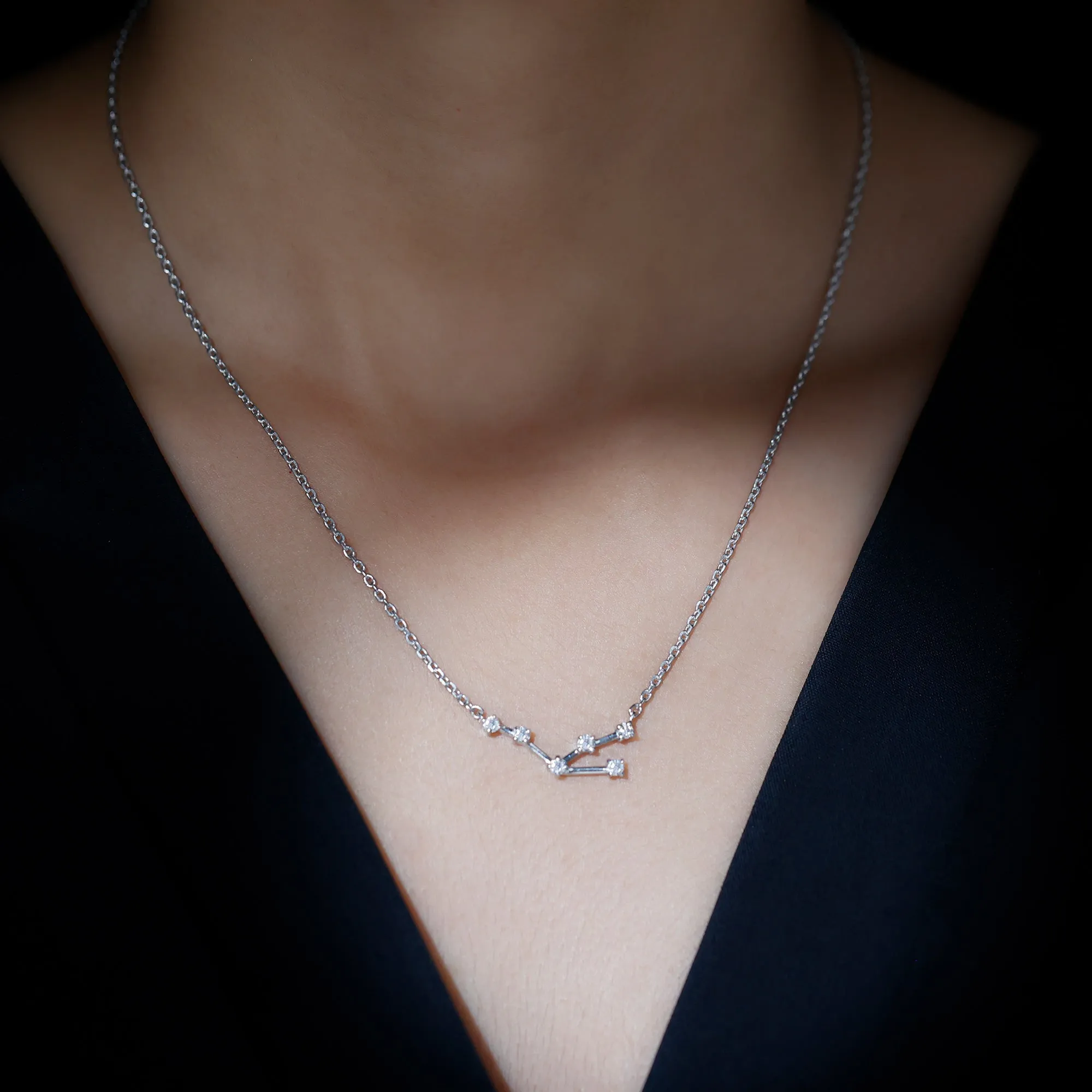 Moissanite Constellation Taurus Zodiac Sign Necklace